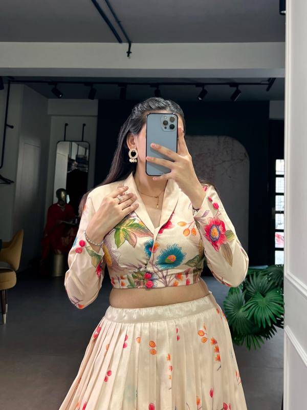 NNK 1116 CRM Tasar Silk Coord Set Wholesale lehenga choli dealers